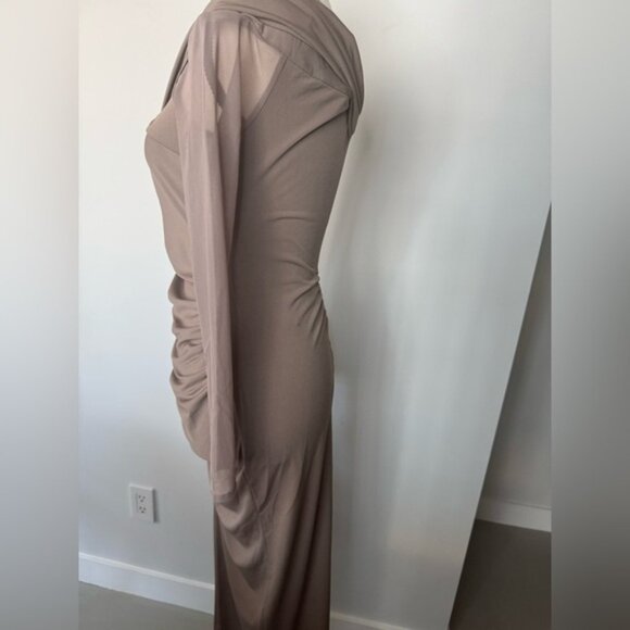 Self-Portrait One-Shoulder Ruched Midi Dress – Size 6 - Picture 7 of 16